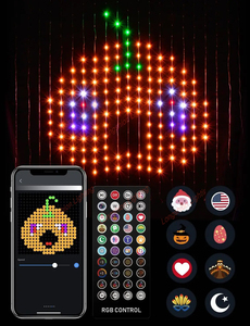 ピクセルアニメーションカーテンライト、スマートAPP DIYプログラミング、防水RGB、ステージ＆ランドスケープ照明用マルチサイズ - Product Image 5