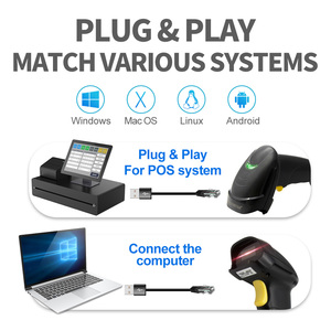 Xincode có dây Máy Quét Mã Vạch Đầu đọc mã vạch Máy quét mã vạch 1D Máy quét barcod USB RS232 laser cầm tay hàng hóa QUÉT SÚNG - Product Image 3