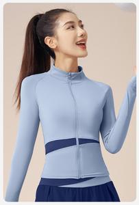 Conjunto de Falda de Yoga de Cintura Alta para Tallas Grandes, Chaqueta, Sujetador, Leggings Largos con Orificios para Pulgares, Diseño Impermeable en 8 Colores - Product Image 3