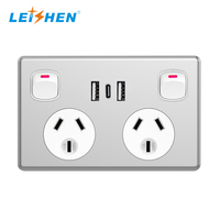 Nouvelle prise murale électrique australienne 250V avec panneau tactile USB 10A, prise murale GPO avec 2 interrupteurs, chargeur mural