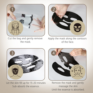 Güney kore farklı tip bambu kömür siyah uyku yüz maskesi yüz özel ambalaj kollajen - Product Image 4