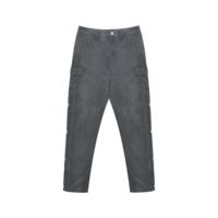 Pantalon cargo pour homme à boutons-pression latéraux, gris délavé vintage, avec double panneau de genou, poches à rabat, coupe droite, logo personnalisé