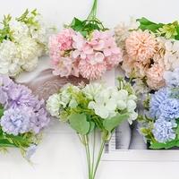 Arrangement floral coréen à 7 branches, fleurs artificielles, petit bouquet, fleurs en fil métallique, ensemble d'hortensias, bouquet de mariée noué à la main