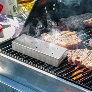 Générateur de fumée pour barbecue en acier inoxydable, à <span class=keywords><strong>granulés</strong></span> de <span class=keywords><strong>bois</strong></span> et charbon de <span class=keywords><strong>bois</strong></span>, avec boîte à copeaux de <span class=keywords><strong>bois</strong></span> pour poisson, bœuf et viande - Product Image 5