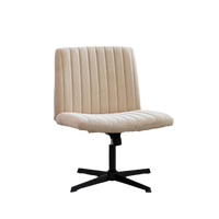 Chaise de bureau ergonomique confortable, pivotante et réglable, avec base en fer à quatre pattes - Design léger et luxueux à jambes croisées