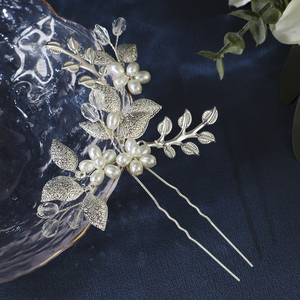 Vintage Simple blanc perle fleur <span class=keywords><strong>épingle</strong></span>s <span class=keywords><strong>à</strong></span> <span class=keywords><strong>cheveux</strong></span> européen américain mariée <span class=keywords><strong>mariage</strong></span> coiffes élégant polyvalent alliage feuille <span class=keywords><strong>épingle</strong></span>s <span class=keywords><strong>à</strong></span> <span class=keywords><strong>cheveux</strong></span> - Product Image 2