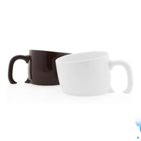 Mug à café en porcelaine en gros, demi-tasse, yoyo, mug incliné qui coule
