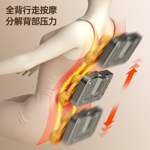 เบาะนวดหลังพร้อมความร้อนและการนวดแบบสั่นสะเทือน ชาร์จไฟได้ผ่าน USB สำหรับใช้ในบ้านและที่ทำงาน - Product Image 1