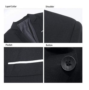 Blazer homme slim fit, très tendance, style business casual, formel, pour le bureau, coupe ajustée, vêtement de mode. - Product Image 2