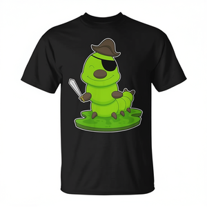 T-shirt Caterpillar Pirate Sword pour adulte, unisexe, noir, col rond, manches courtes, impression numérique, promotionnel - Product Image 2