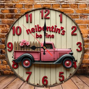 Round Wooden <b>Wall</b> <b>Clock</b> 25x25Cm <b>Silent</b> Non Ticking Home Decor <b>Clock</b> - Product Image 5