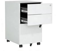 Meubles de rangement en métal blanc sur pieds, armoires de classement mobiles, meubles de rangement simples en acier, armoire de bureau avec tiroirs, armoire de classement