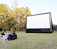 Taille personnalisée commerciale Airblown géant extérieur cinéma théâtre vidéo sauter projecteur film écran gonflable à louer