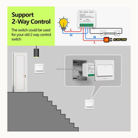 Interruptor de Luz Inalámbrico RF 433MHz AC 110V/220V/240V 16A, Módulo de Control Remoto con Funciones de 2 Vías y Temporizador, Alcance de 10-50m
