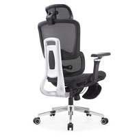 Chaise de bureau ergonomique moderne à dossier haut et confortable avec repose-pieds entièrement réglable en maille, garantie 5 ans