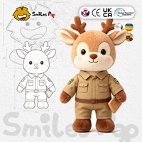 Muñeco de Peluche de Ciervo Ranger Uniformado en Color Caqui, No Tóxico, con Certificación CE y UKCA, Personalizable, Juguete Mascota, Regalo para Exteriores, Alivio del Estrés