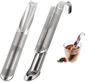 Set di 2 Infusori per Tè con Spazzola, Filtri in Acciaio Inox per Tè Sfuso, Filtro da Viaggio con Manico Lungo per Tè e Caffè - Product Image 1