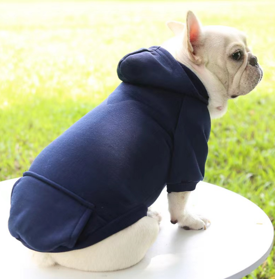 Casual Sporty Style Warm Puppy Dog Cloth Thickened Soft Solid Color Pet Hoodies