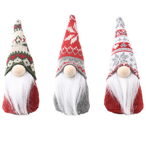 Décoration de Noël Décoration de table Ornement Fait main Tricoté en peluche <span class=keywords><strong>Elfe</strong></span> nordique <span class=keywords><strong>Scandinave</strong></span> Suédois Père Noël Gnome Tomte Poupée - Product Image 1