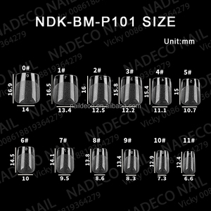 전체 커버 <span class=keywords><strong>Xtra</strong></span> 짧은 사각형 네일 프레스 팁 비 C 곡선 인공 네일 아트 에칭 스타일 투명 상자 패키지 손톱 - Product Image 6