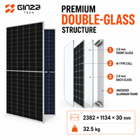 Panneaux solaires bifaciaux à demi-cellules de type N à double vitrage 635W, rendement 24,1%, pour projets EPC de modules d'énergie renouvelable en vrac