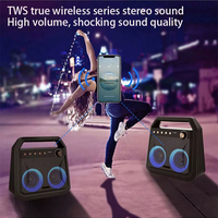 Enceinte sans fil portable d'extérieur, mini caisson de basses, colonne, boombox, RGB, carte TF, radio FM, support en plastique