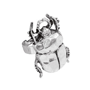 Anillos de moda de metal dorado vintage con diseño de cigaña y mariquita para mujer y hombre, joyería creativa de diseño de insectos con ajuste abierto para fiesta - Product Image 3
