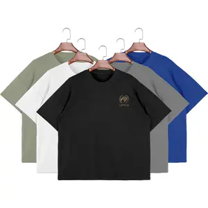 Camisetas masculinas plus size com etiqueta de marca, logotipo personalizado, máquinas de prensa térmica 100% algodão de alta qualidade para camisetas, ajuste solto