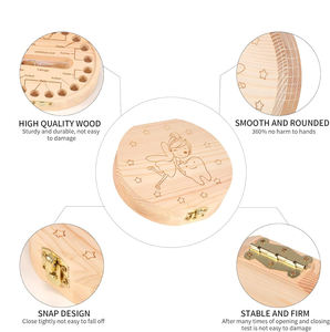 Kotak Peri Gigi, dudukan gigi kayu dapat menyimpan 20 gigi bayi hilang, kabel umbilikal rambut janin dan Rekam informasi bayi bayi - Product Image 4