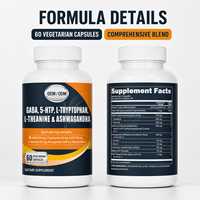 OEM Private Label GABA 5-HTP L-Tryptophan L-Theanin Ashwagandha Kapseln 60 Stück Schlaf Entspannung Stimmungsunterstützung Nahrungsergänzungsmittel
