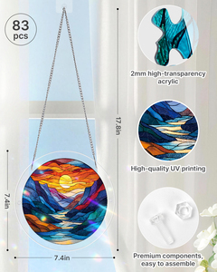 Rompecabezas Acrílico de Diseño de Vidrio Teñido Golden Tide de Mountain Sea, Material de Alta Transparencia para Regalo del Hogar, Venta al por Mayor - Product Image 2