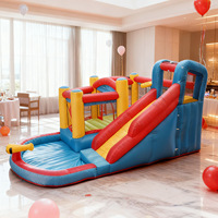 Château gonflable extérieur pour enfants avec toboggan aquatique et jeux combinés, certifié CE