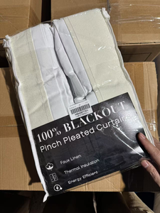 <span class=keywords><strong>Rideaux</strong></span> occultants <span class=keywords><strong>en</strong></span> <span class=keywords><strong>lin</strong></span> texturé plissé <span class=keywords><strong>blanc</strong></span>, avec pincement, porte coulissante <span class=keywords><strong>en</strong></span> verre, ensemble de 2 panneaux pour le salon, stock complet de 100% - Product Image 5