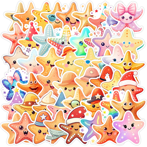 HOYO Ocean Giant Sticker Series, 50 unids/pack colección de ballenas y mamíferos marinos calcomanías de Arte de cetáceos pegatinas - Product Image 2