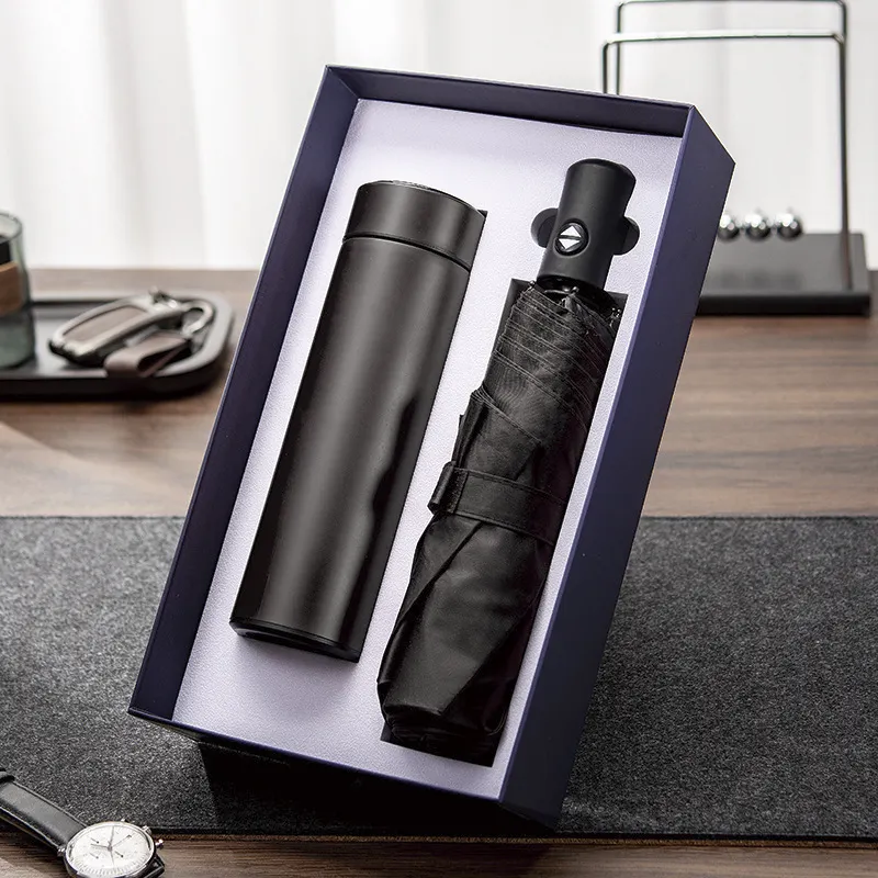 New Custom Umbrella Smart Vacuum Flask Business Corporate Gift Set Luxury Promotional