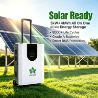 Générateur solaire tout-en-un à onde sinusoïdale pure sur roues 3kW 4000Wh, station d'alimentation MPPT LiFePO4 pour maisons isolées hors réseau