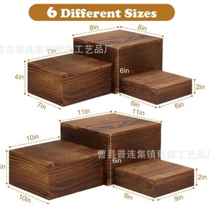 Wooden <b>Display</b> <b>Rack</b> Retro Style Desktop Cake Dessert Stand Multipurpose Storage Box Qx826 - Product Image 4