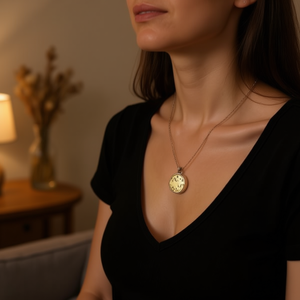 Collier en acier inoxydable avec pendentif double face Zodiaque de 1,5 cm pour femme - Product Image 2