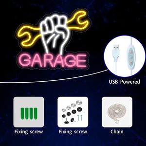 Enseigne lumineuse LED néon pour garage, éclairage d'ambiance intérieur suspendu, décoration murale, indicateur d'entrée, enseigne lumineuse 5V/12V - Product Image 3
