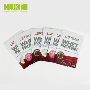 Polvo de proteína de suero de leche personalizado 3 sello lateral impreso muestra bolsita Ziplock cremallera cosmético embalaje plástico Mylar bolsa para logotipo - Product Image 1