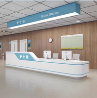 Poste d'infirmière modulaire personnalisé, plateau et tiroirs en quartz antibactérien, bureau de consultation d'information hospitalière pour maison de retraite