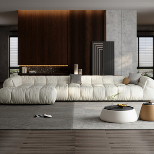 French Style Leather Living Room Chaise Concubine Italian Simple Puff <b>Cube</b> Down Cloud Modern Modular - Product Image 3