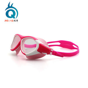 XQHC Gafas de natación para niños, color azul oscuro, rojo rosa, azul cielo, lentes de PC, impermeables, antivaho, montura grande para niños - Product Image 4