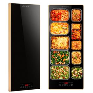 Planche chauffante commerciale pour aliments, utilisation continue 24h/24, commande tactile, 40-120°C, verre trempé anti-brûlure, buffet - Product Image 1