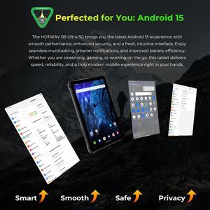Tablette robuste HOTWAV Tab R9 Ultra 5G de haute qualité, version mondiale, IP68/IP69K, 8 Go + 512 Go, étanche, Android 15, tablette <span class=keywords><strong>PC</strong></span> robuste - Product Image 6