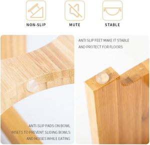 Holz-Futterschalen für Hunde und Katzen, Niedliche Haustier-Schüsseln mit Holzständer, Bestseller Holz-Hundenapf-Organizer - Product Image 3