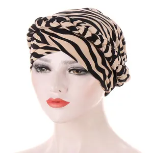 Groothandel Nieuwe Bedrukte Custom Moslim Hijab Hoofddoek Grote Pailletten Vlecht Hoofd Wrap Tulband Pet Hoed Voor Vrouwen Headwrap Afrikaanse Tulband