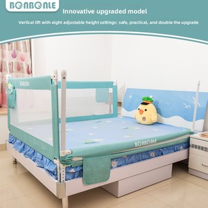 Barrière <span class=keywords><strong>de</strong></span> <span class=keywords><strong>lit</strong></span> bébé anti-chute réglable en hauteur, pliable, en acier inoxydable pour chambre et salon - Product Image 4