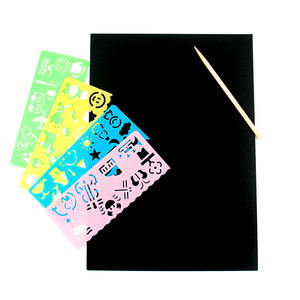 Papier à gratter arc-en-ciel noir personnalisé A4 DIY Set d'art Papier à gratter magique 100pcs - Product Image 1