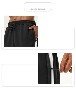 Venta al por mayor logotipo personalizado hombres pantalones gimnasio Fitness pantalones con cremallera bolsillo moda Joggers para hombres - Product Image 4